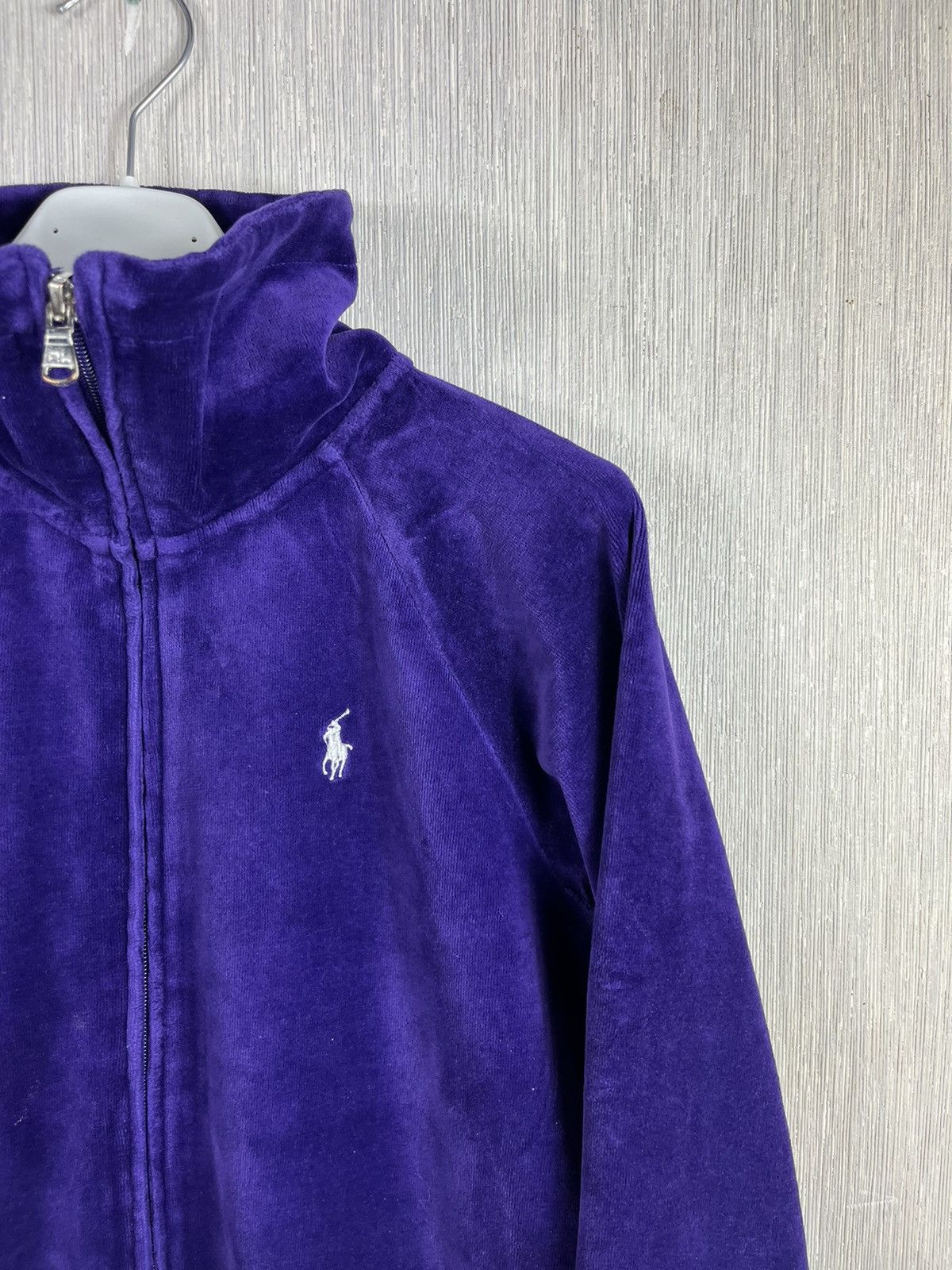 Polo Ralph Lauren × Ralph Lauren × Vintage Vintage Ralph Lauren velvet track top zip y2k sweatshirt Size L / US 10 / IT 46 - 4 Thumbnail