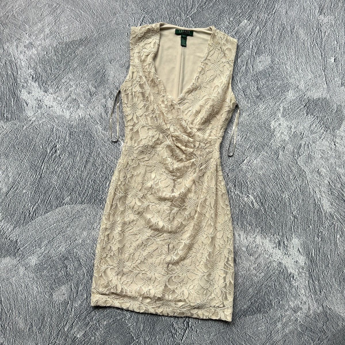 Polo Ralph Lauren × RRL Ralph Lauren × Ralph Lauren Women’s Cocktail Dress Ralph Lauren Mini Beige Size: 0 (S) Size S / US 4 / IT 40 - 7 Thumbnail