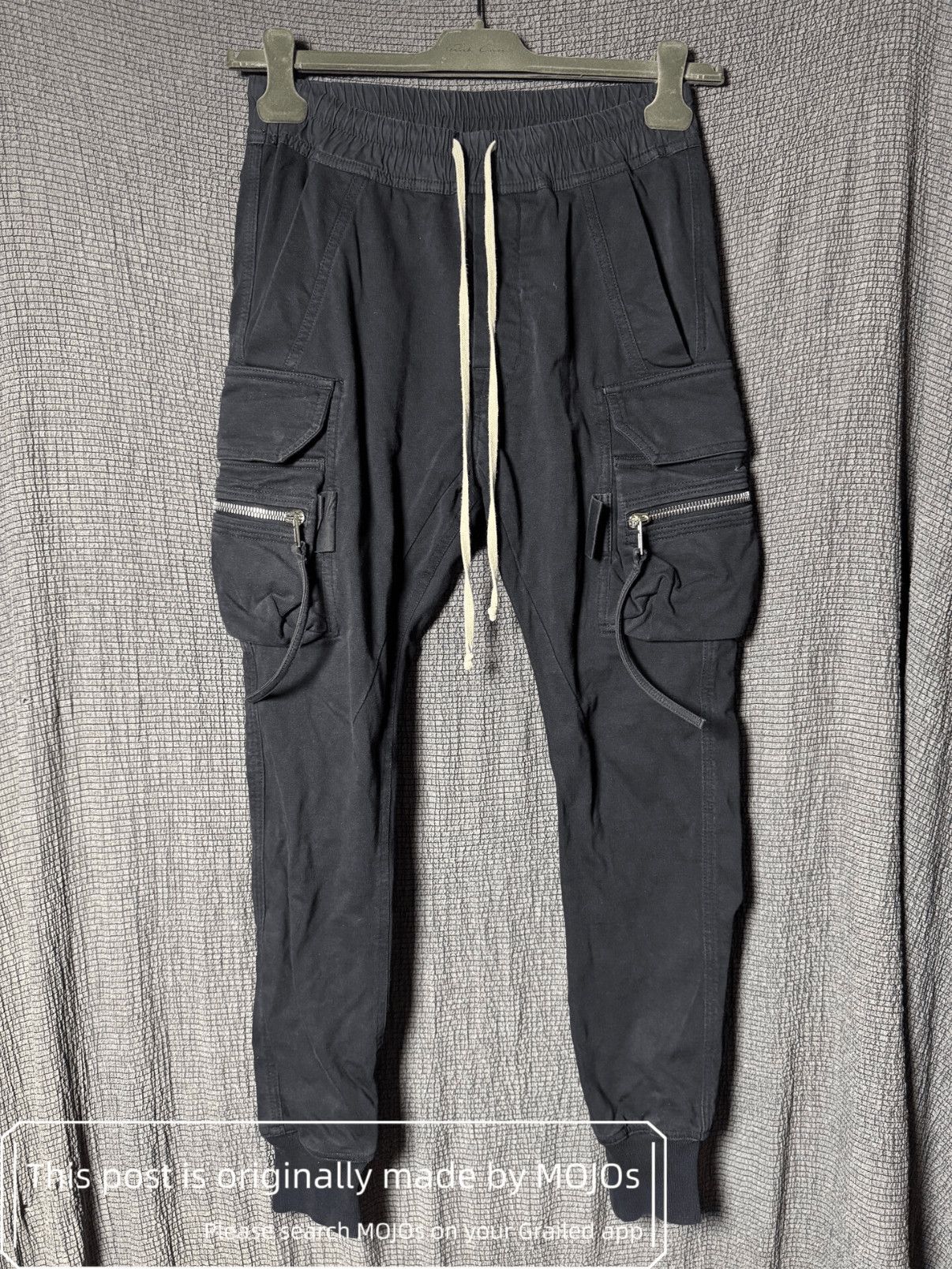 Rick Owens FW19 Larry Runway SuedeDrawstring Cargo Joggers Asap