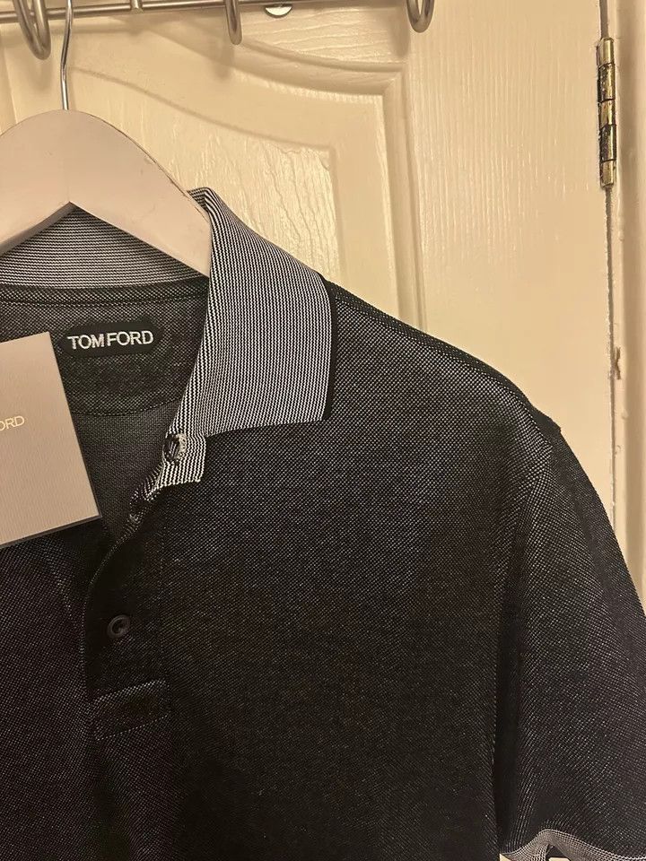 Tom Ford o1ebxxf0225 Polo Shirt in Silver/Black Size US M / EU 48-50 / 2 - 6 Thumbnail