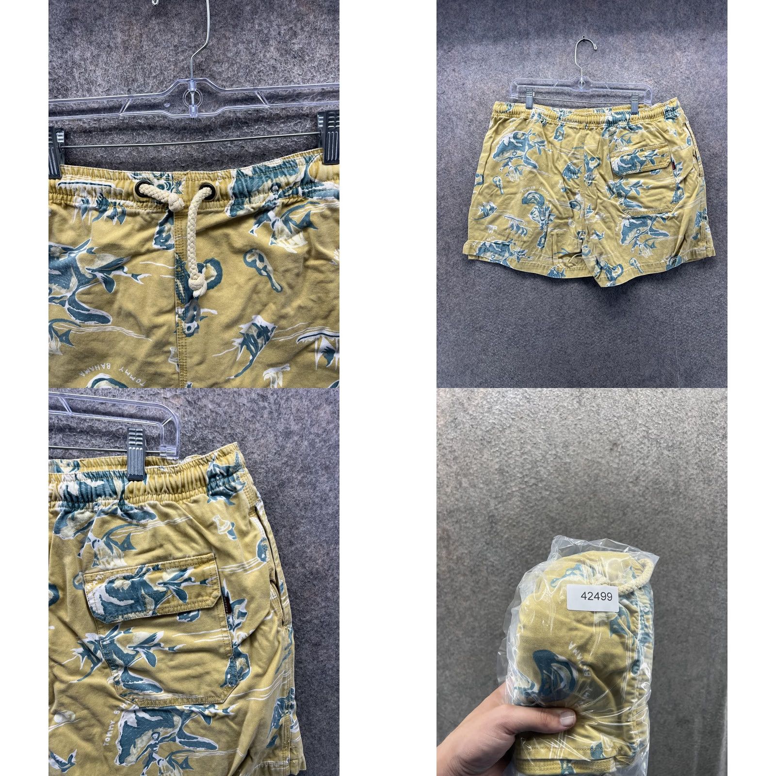 Tommy Bahama Tommy Bahama Swim Trunks Mens Medium Yellow Fish Print Tropical Drawstring Bottom Size ONE SIZE - 8 Thumbnail
