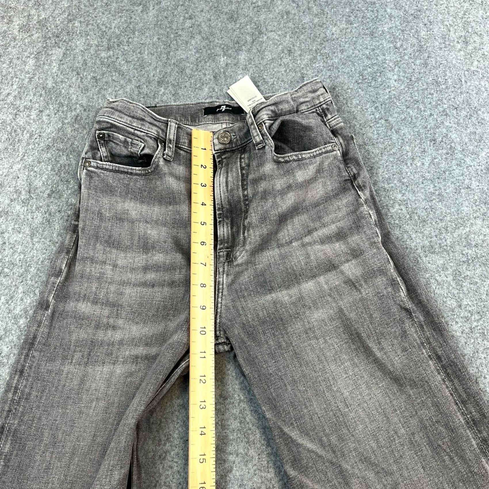 7 For All Mankind 7 For All Mankind Womens Jeans Bootcut Regular 25 34 Grey Denim Stretch High Waist 34 In Inside Leg 25 in Waist Leather Patch Logo Clean Vintage No Size 28" / US 6 / IT 42 - 5 Thumbnail