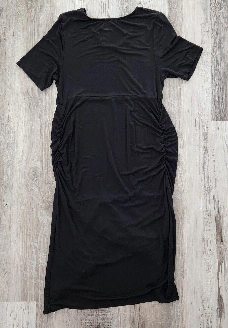 Designer Liz Lange Maternity Dress Medium Black Stretchy jersey Size M / US 6-8 / IT 42-44 - 2 Thumbnail