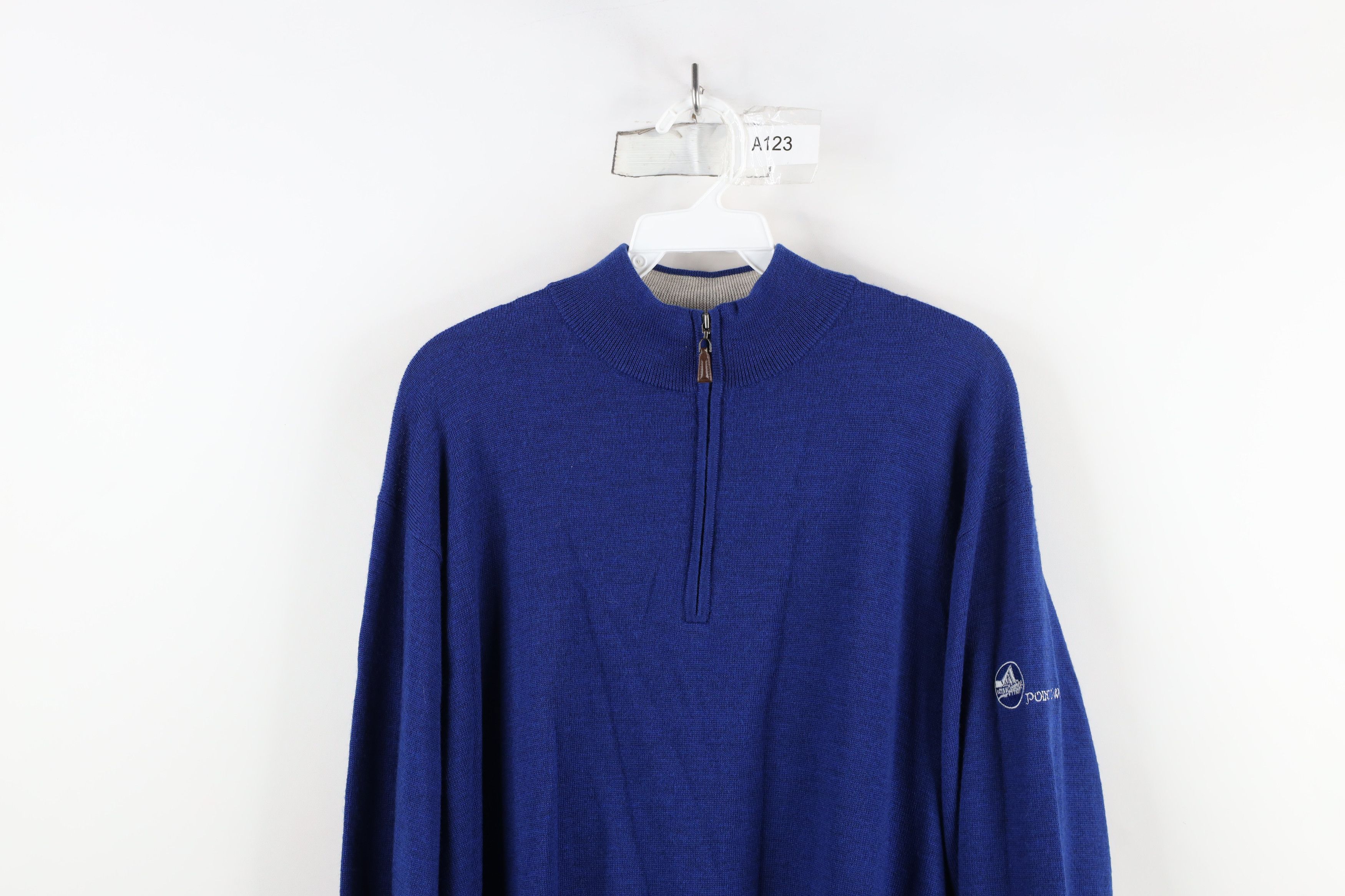 Peter Millar × Vintage Peter Millar Knit Half Zip Pullover Sweater Golfing Blue Size US L / EU 52-54 / 3 - 2 Thumbnail