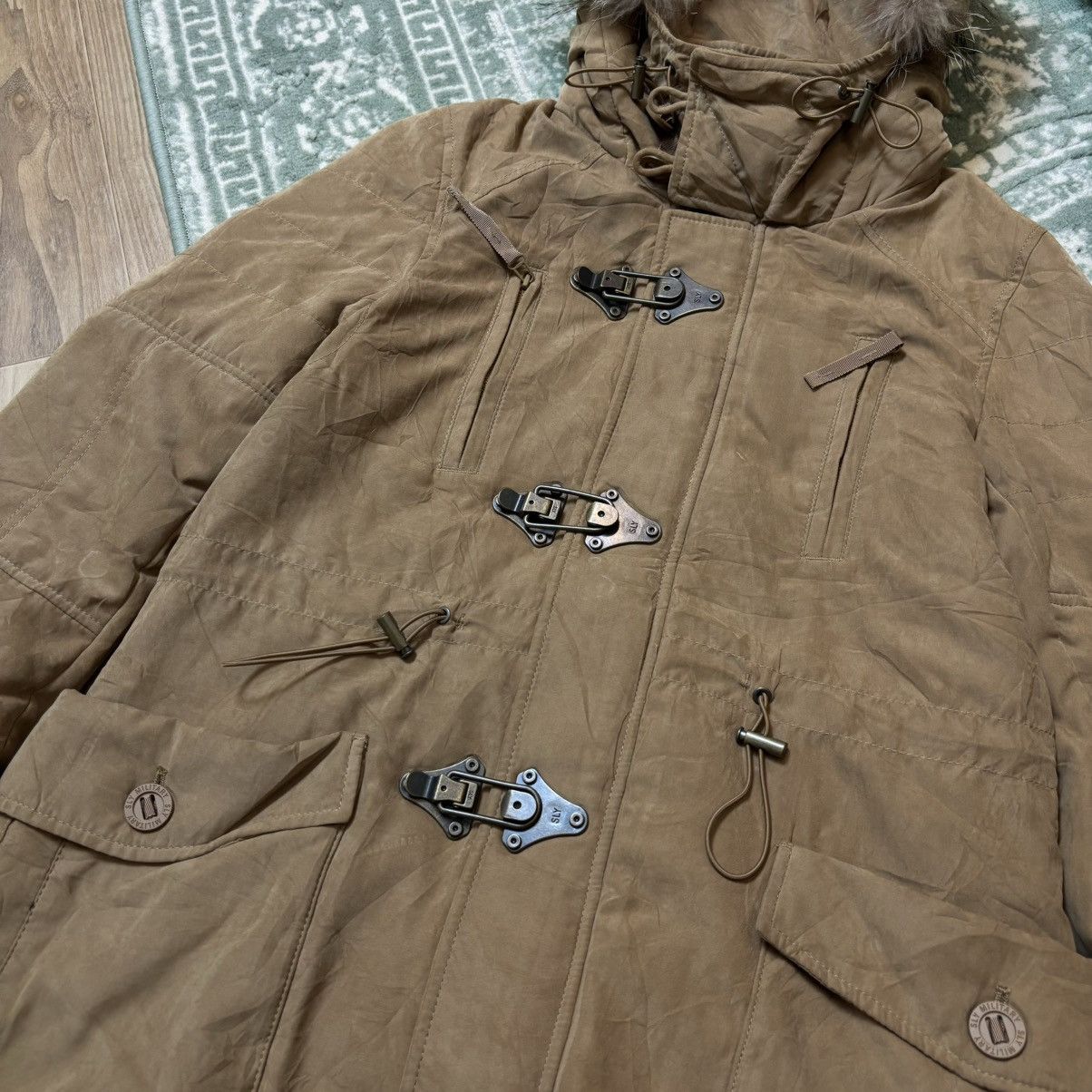 If Six Was Nine × Le Grande Bleu (L.G.B.) SLY military Fur jacket bondage style Size US M / EU 48-50 / 2 - 3 Thumbnail