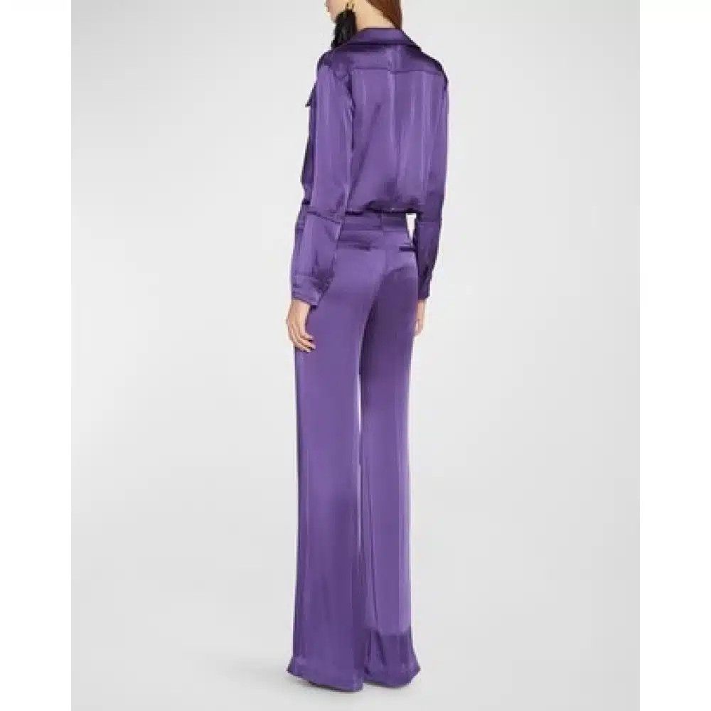 Tom Ford o1loc1c1224 PAW506 Satin Pant in Purple Size 24" / US 00 / IT 34 - 3 Thumbnail