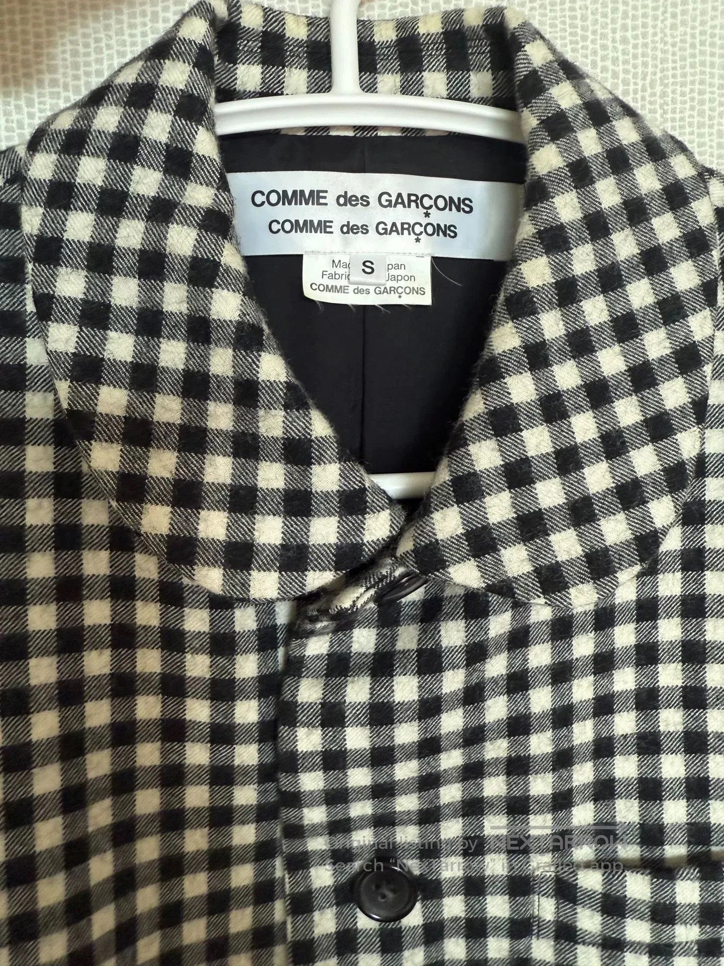 Comme des Garcons CDG Comcom Black and White Check Wool Jacket. Size US S / EU 44-46 / 1 - 3 Thumbnail