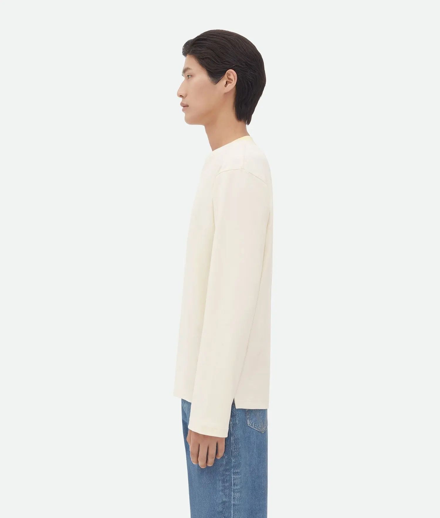 Bottega Veneta o1w1db10525 Fluid Jersey T-Shirt in Chalk Size US S / EU 44-46 / 1 - 2 Thumbnail