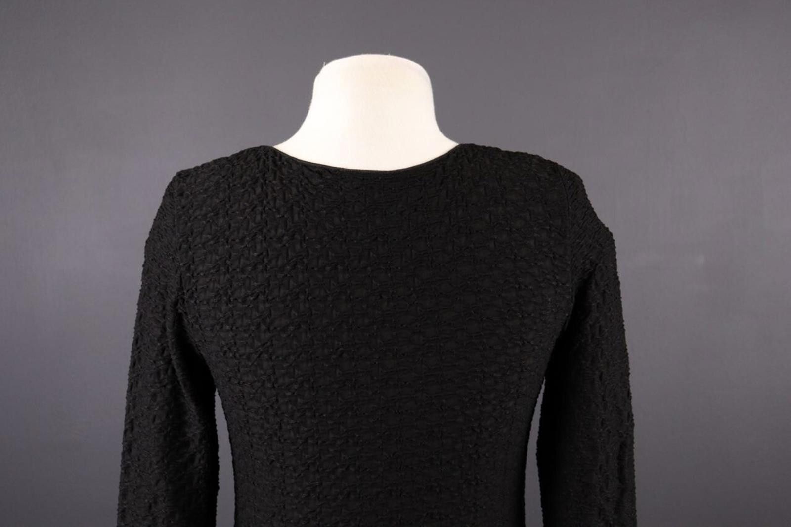 Armani Collezioni Armani Collezioni Black Ribbed Long Sleeve Top Shirt Size 36 Size M / US 6-8 / IT 42-44 - 6 Thumbnail