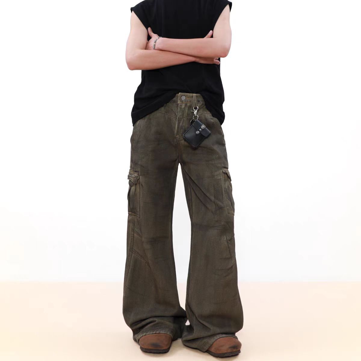 Japanese Brand × Jean Vintage dirty wash micro flare jeans Size US 29 - 2 Thumbnail