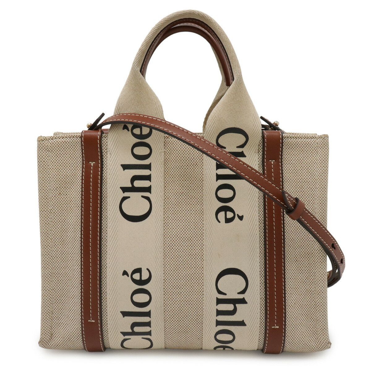 Chloe Chloe Chloe Woody 2way bag Textile Tote Bag CHC23AS397 DUTY FREE for USA Size ONE SIZE - 1 Thumbnail