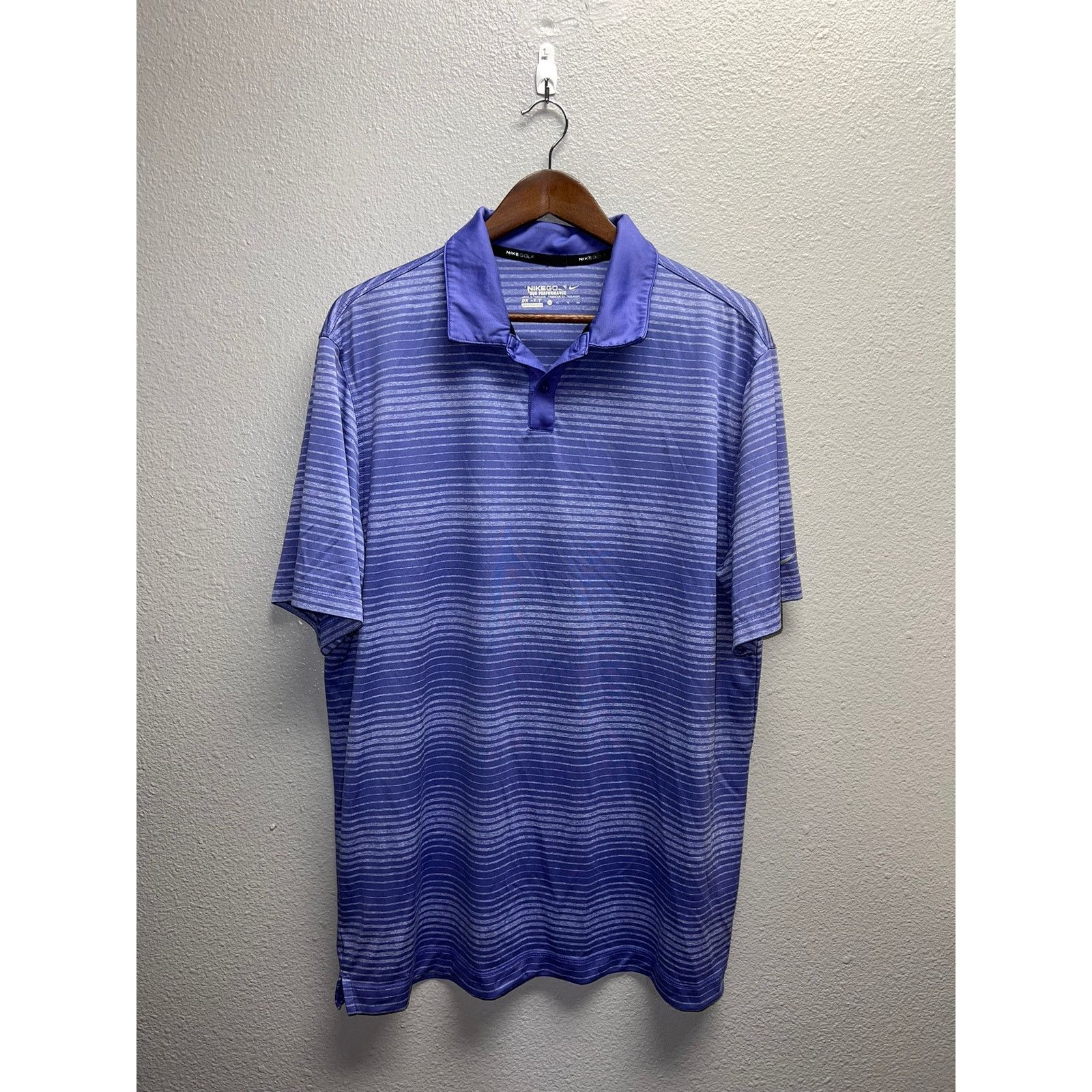 Nike Nike Golf Polo Shirt Purple Gray Striped Active Top Mens XL Size US XL / EU 56 / 4 - 1 Thumbnail