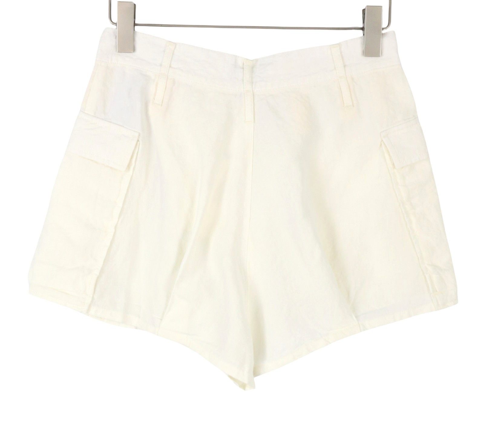 R13 BUBBLE SKORT 25 White Linen Patch Pocket Shorts 90035 Size 25" / US 0 / IT 36 - 4 Thumbnail