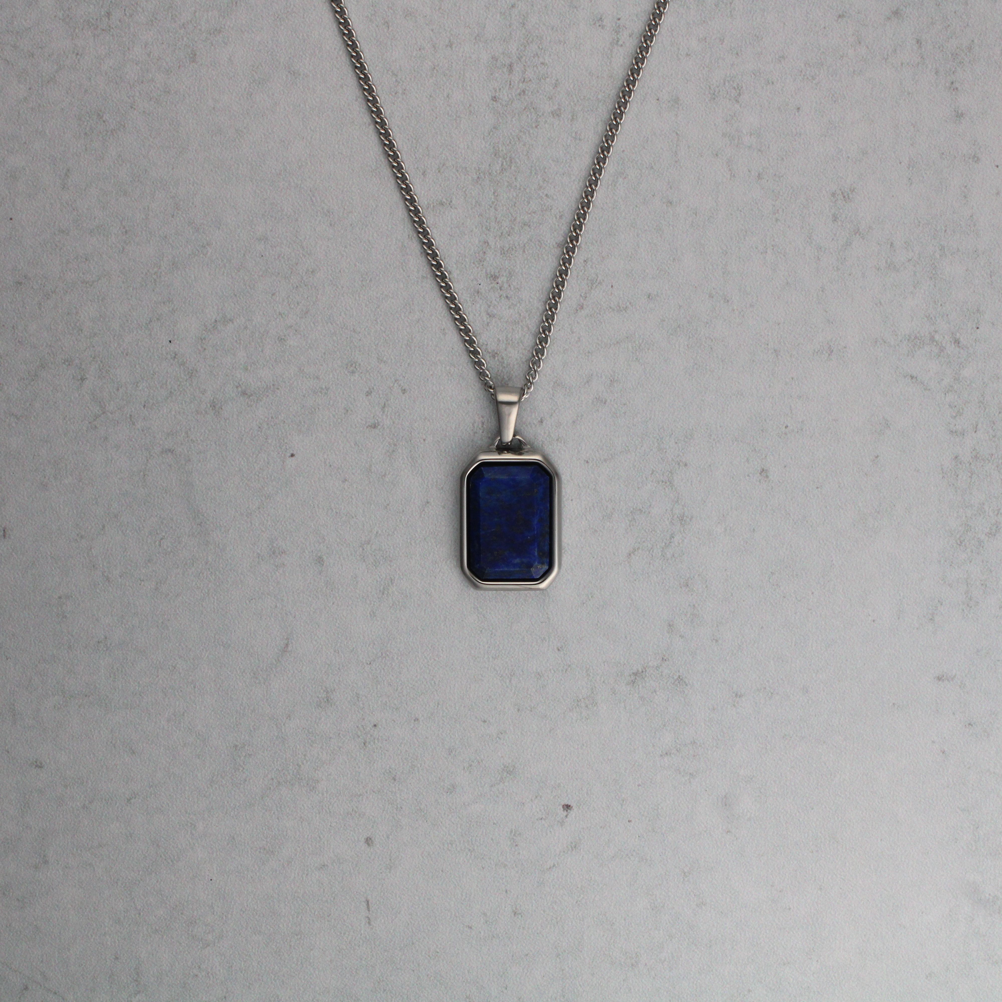 Jewelry Silver Lapis Lazuli Pendant Necklace Size ONE SIZE - 4 Thumbnail