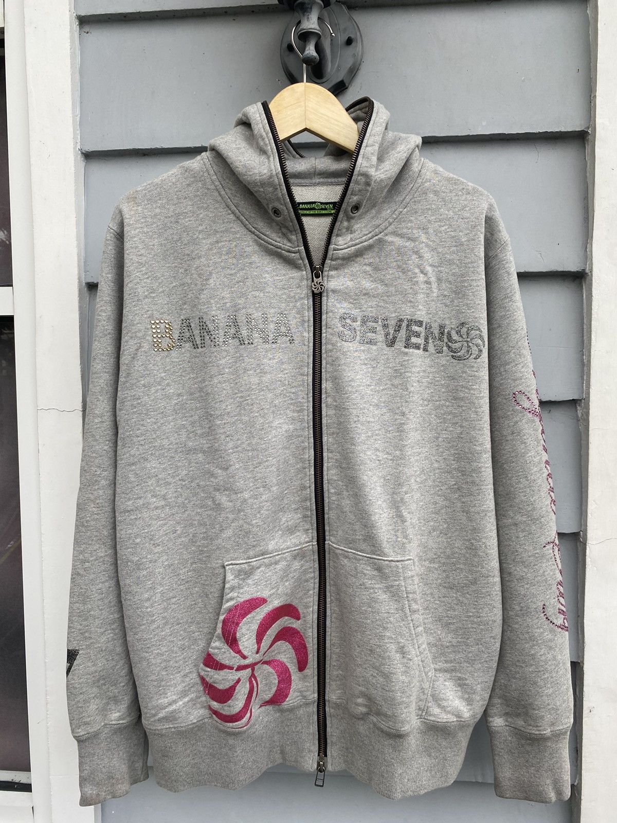 If Six Was Nine Banana Seven Glitter Diamond Full Face Zipper Hoodie Style Size US XL / EU 56 / 4 - 1 Thumbnail
