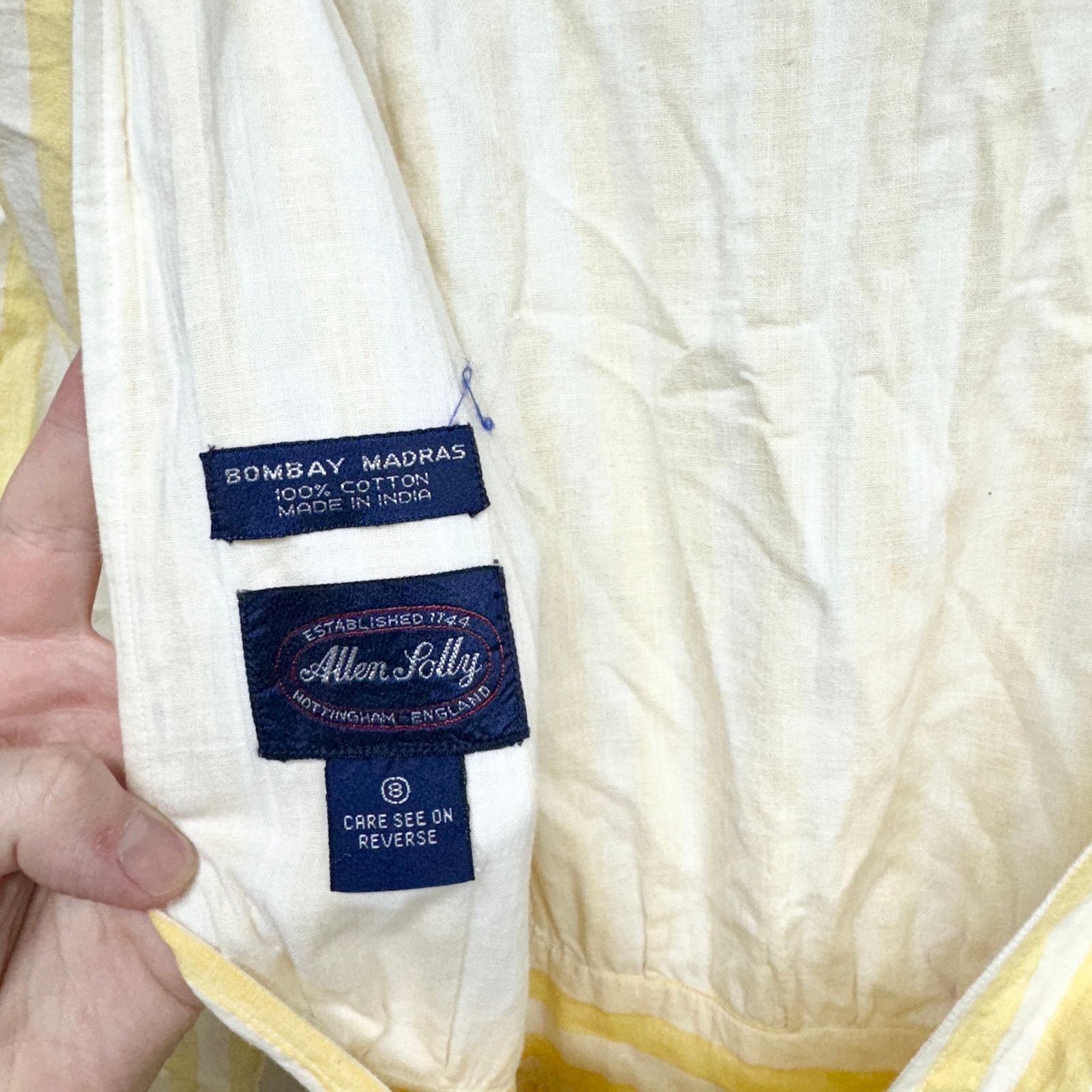 Vintage Vintage Allen Solly Cottagecore Cotton Yellow Maxi Dress Size M / US 6-8 / IT 42-44 - 2 Thumbnail