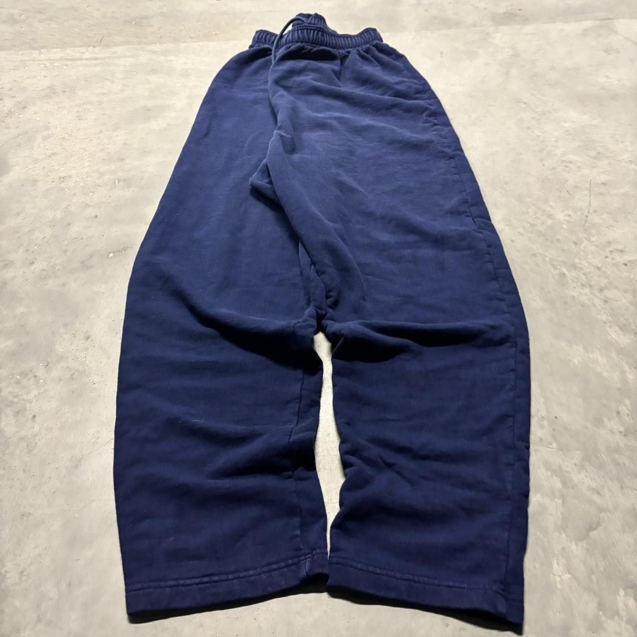 Japanese Brand × Vintage Crazy Vintage Y2K/2000s Navy Blue Essential Sweatpants! Size US 32 / EU 48 - 3 Thumbnail