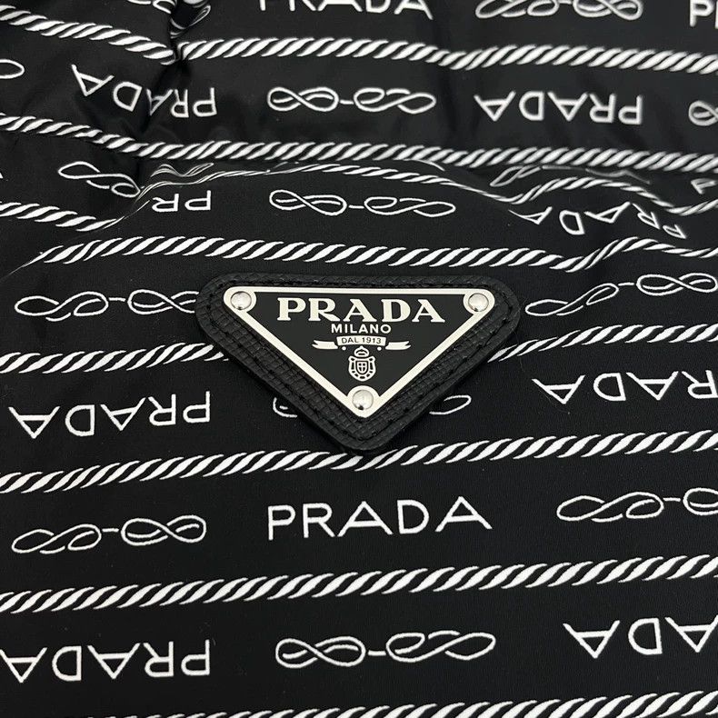 Prada Prada Black full logo metal triangle down jacket 2502-Nexta Size US XXS / EU 40 - 9 Thumbnail