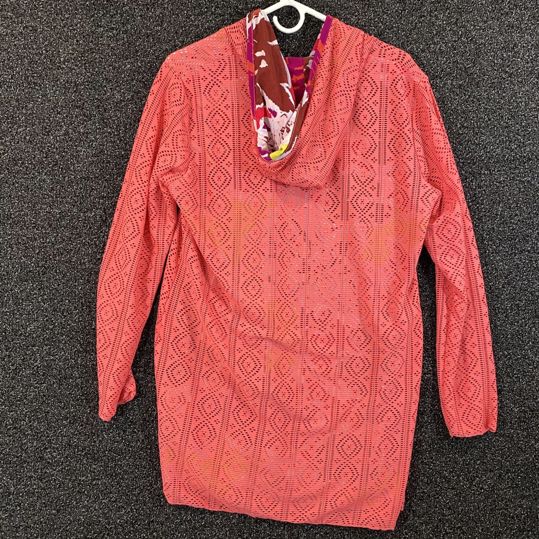 Vintage Title Nine Jacket Women Large Peach Pink Geometric Hoodie Pullover Long Outdoor Size L / US 10 / IT 46 - 8 Thumbnail