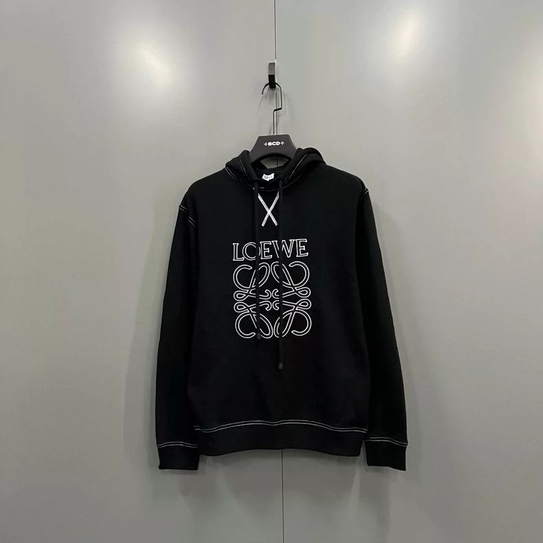 Loewe LOEWE Black lettering embroidered hoodie Size US S / EU 44-46 / 1 - 1 Thumbnail