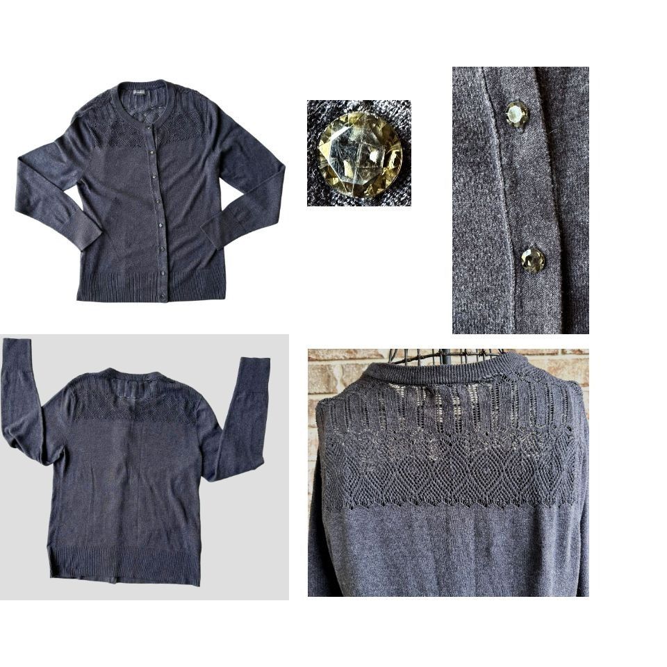 Eddie Bauer VTG Eddie Bauer Cardigan Medium Sweater Charcoal Gray Front Size M / US 6-8 / IT 42-44 - 7 Thumbnail