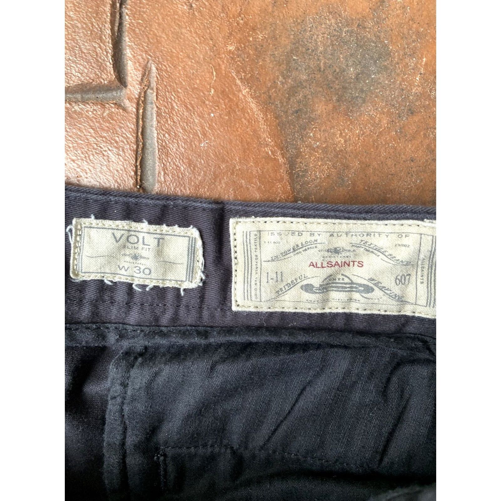 Allsaints AllSaints Volt Slim Skinny Straight Jeans Black 30x30.5 Men’s Slim Denim Button Fly Pockets 5-Pocket Design Vintage: No Size US 30 / EU 46 - 2 Thumbnail