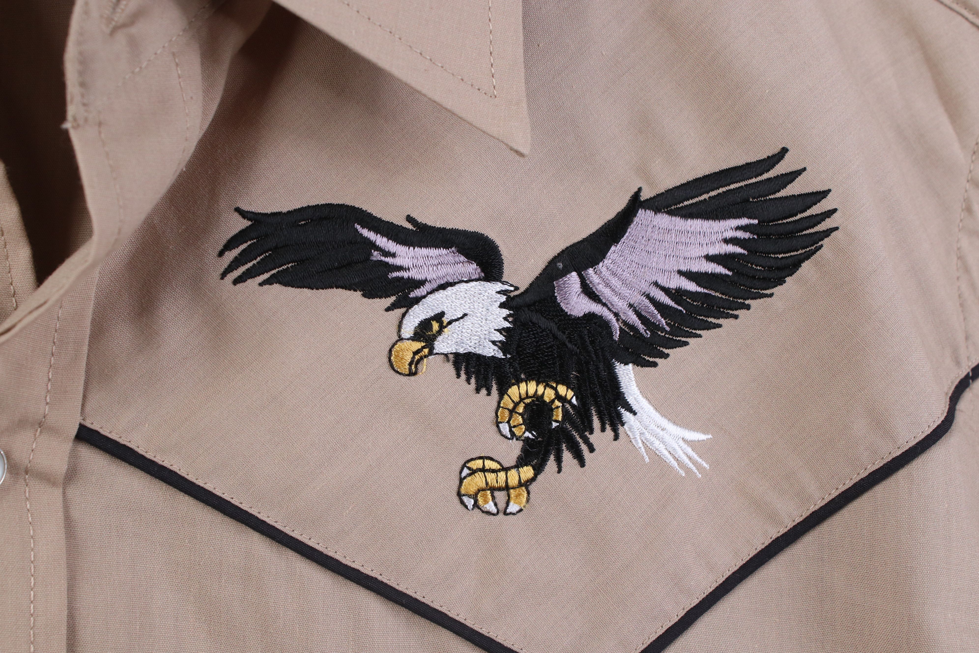 Vintage Vintage 90s Rockabilly Cowboy Eagle Snap Button Shirt Beige Size US M / EU 48-50 / 2 - 4 Thumbnail