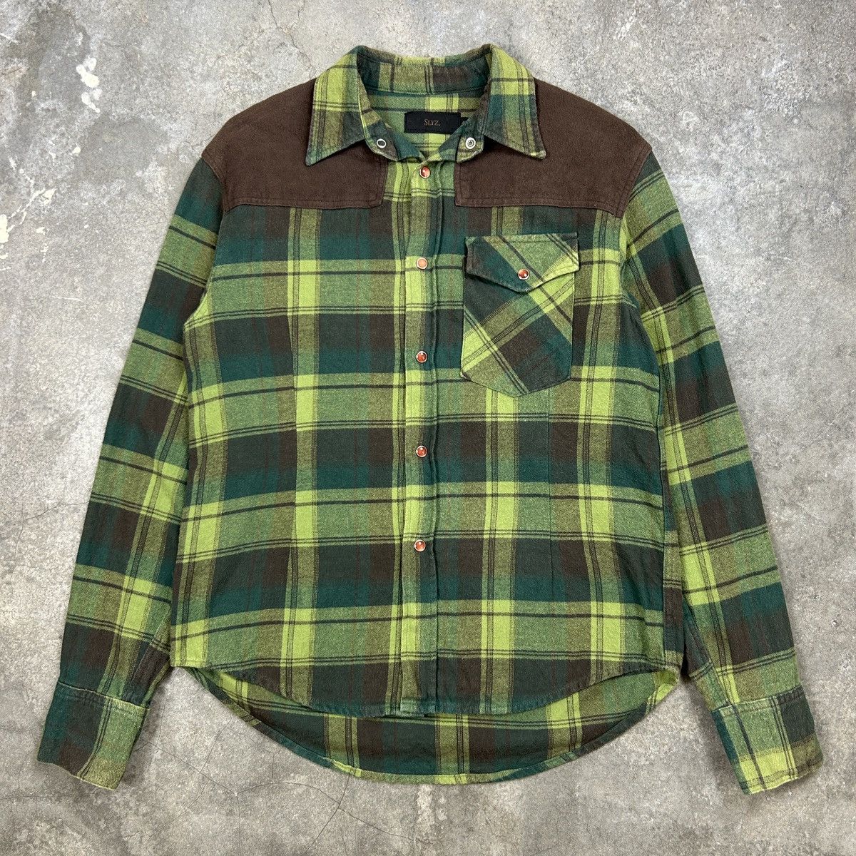 Japanese Brand Slyz. Japan - Western Shirt Green Size US M / EU 48-50 / 2 - 1 Thumbnail
