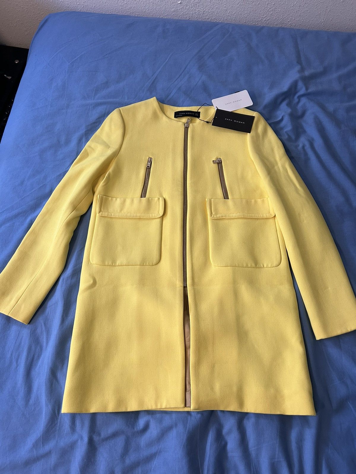 Zara zara yellow coat Size S / US 4 / IT 40 - 1 Thumbnail