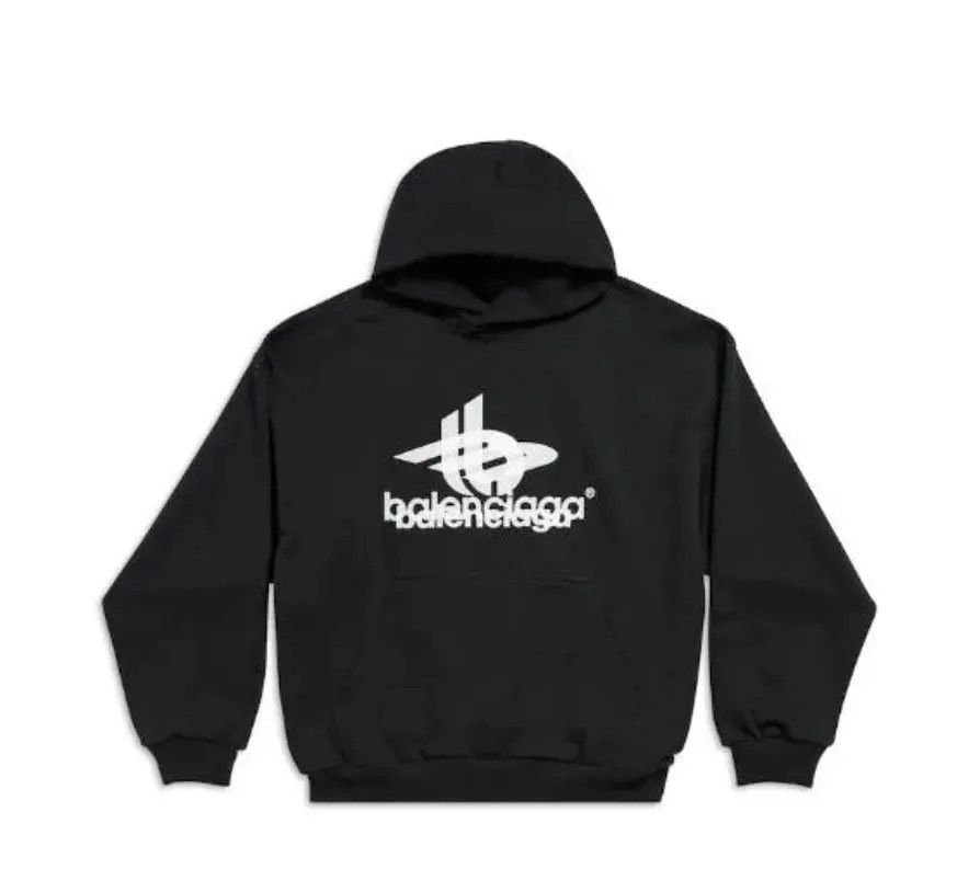 Balenciaga o1bcso1str1224 Layered Sports Hoodie Medium Fit Black/White Size US XS / EU 42 / 0 - 1 Thumbnail