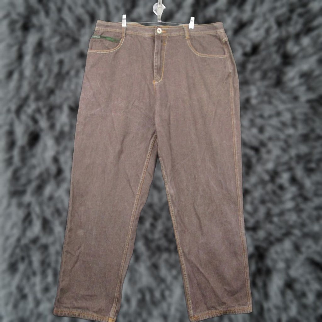 Vintage Vintage Makaveli Branded Jeans 42 Tupac Shakur Hip Hop Wide Leg Grunge Baggy Jeans Size 42 Brown Mens Regular 5-Pocket Denim Cotton Logo Belt Loops Size US 42 / EU 58 - 1 Thumbnail