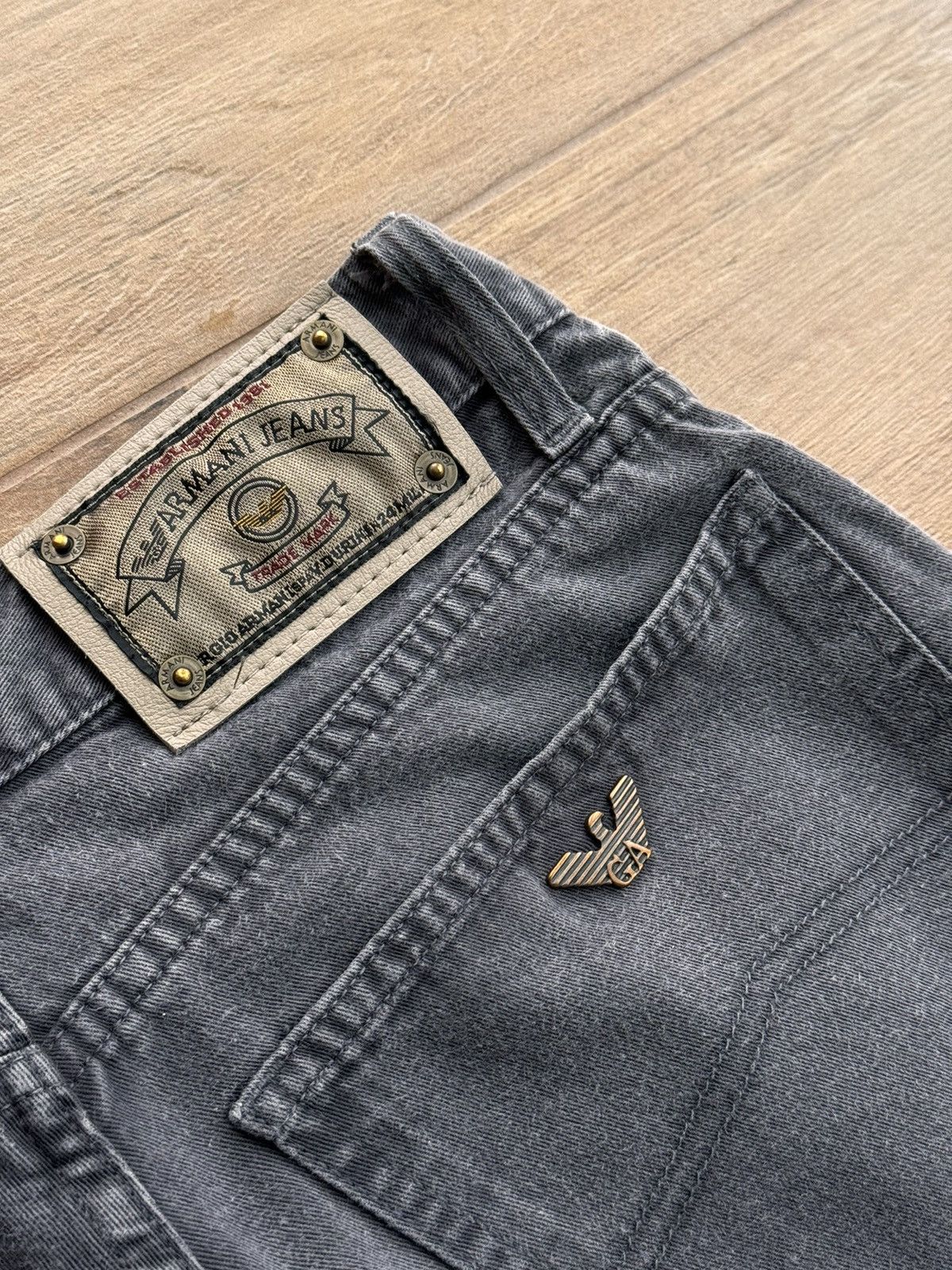 Armani × Vintage Vintage Armani Jeans Grey Baggy Japanese Streetwear Pants Size US 30 / EU 46 - 10 Thumbnail