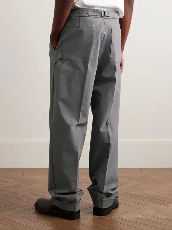 Marni o1w1db11125 Leg Pleated Cotton-Blend Trousers in Grey Size US 32 / EU 48 - 3 Thumbnail