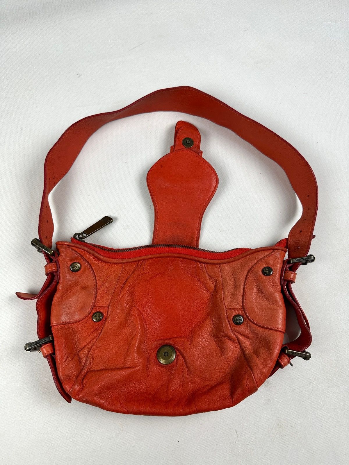 Mulberry Vintage Mulberry Faded Orange Leather Shoulder Bag Handbag Size ONE SIZE - 10 Thumbnail