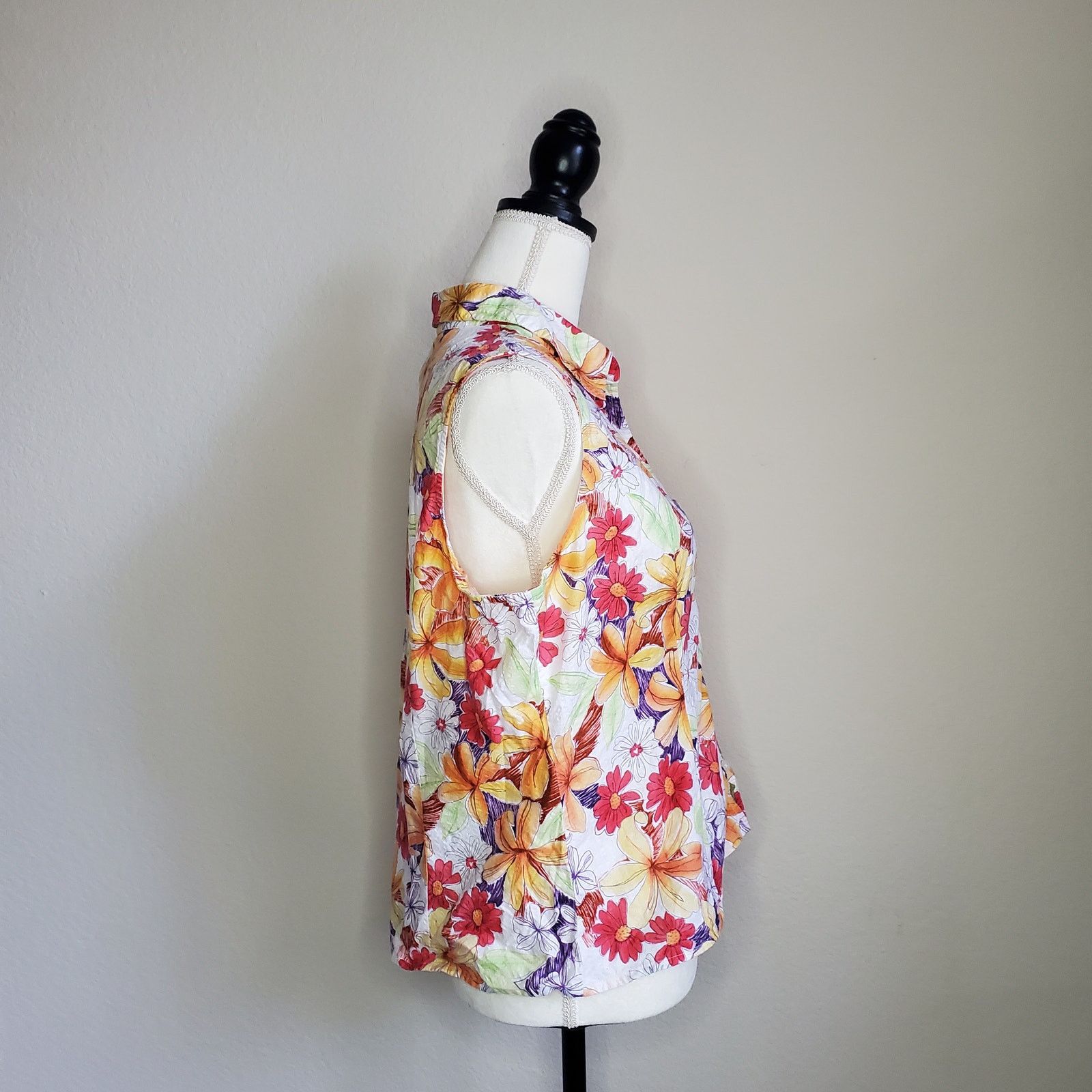 Other Talbots Floral Sleeveless Blouse Large Size L / US 10 / IT 46 - 2 Thumbnail