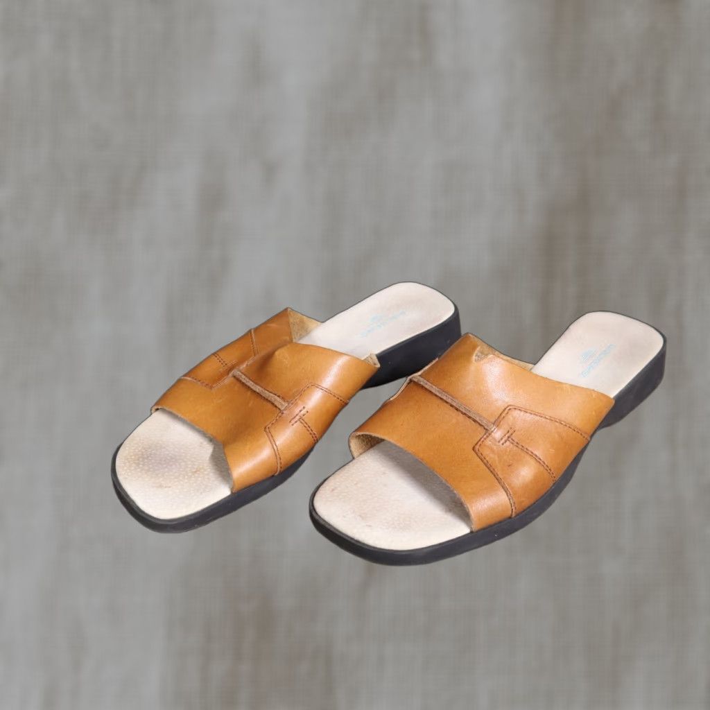 Dockers Dockers Women Sandal Slip On Leather Brown Casual Comfort Wear Women's Size 8.5 Size US 9 / IT 39 - 1 Thumbnail