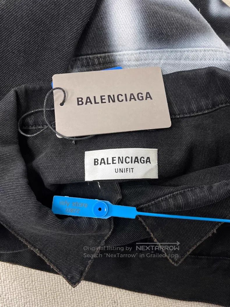 Balenciaga Balenciaga Spray Paint Effect Logo Denim Jacket Size US M / EU 48-50 / 2 - 4 Thumbnail