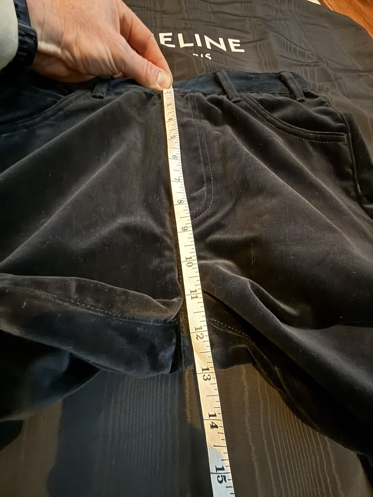 Celine Holy Grail FW20 Celine dylan velvet black flared jeans 31 Size US 31 - 14 Thumbnail