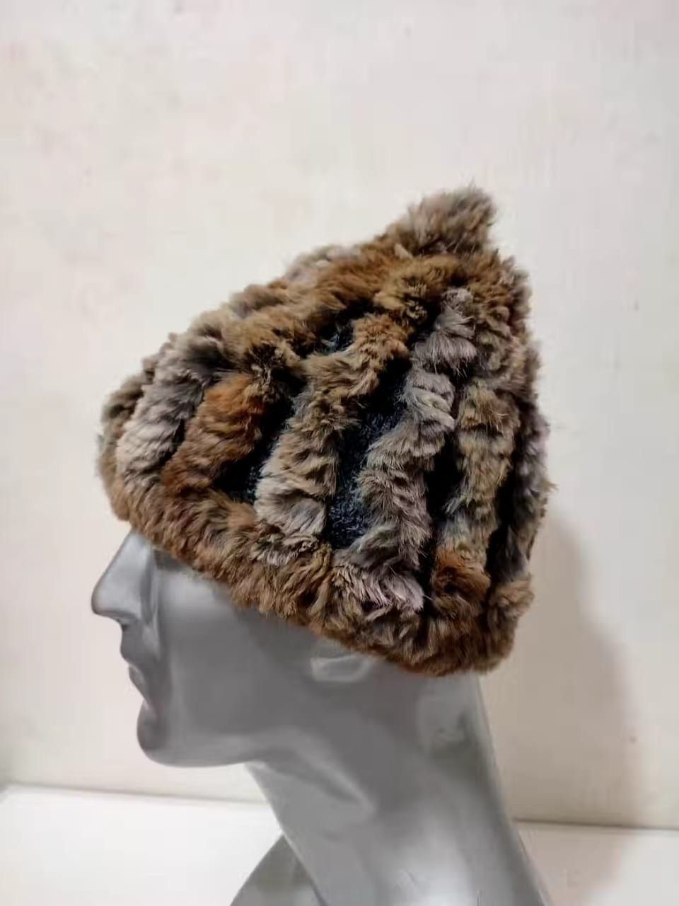 image of Mink Fur Coat Unknown Fur Beanie Hats in Mix, Men's
