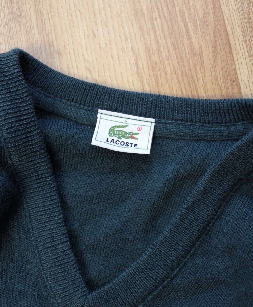 Lacoste 🔥 90s Lacoste Wool Sweater V Neck Old Money Knit Cardigan Size US M / EU 48-50 / 2 - 3 Thumbnail