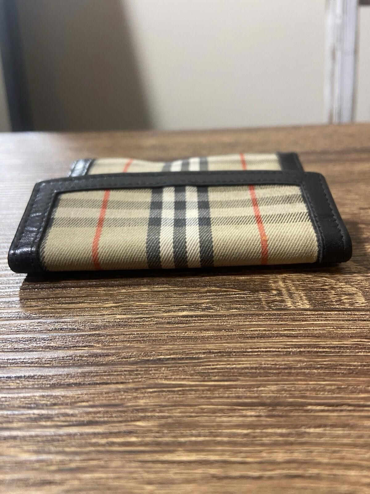 Burberry Vintage Burberrys Nova Check black leather trifold wallet Size ONE SIZE - 6 Thumbnail