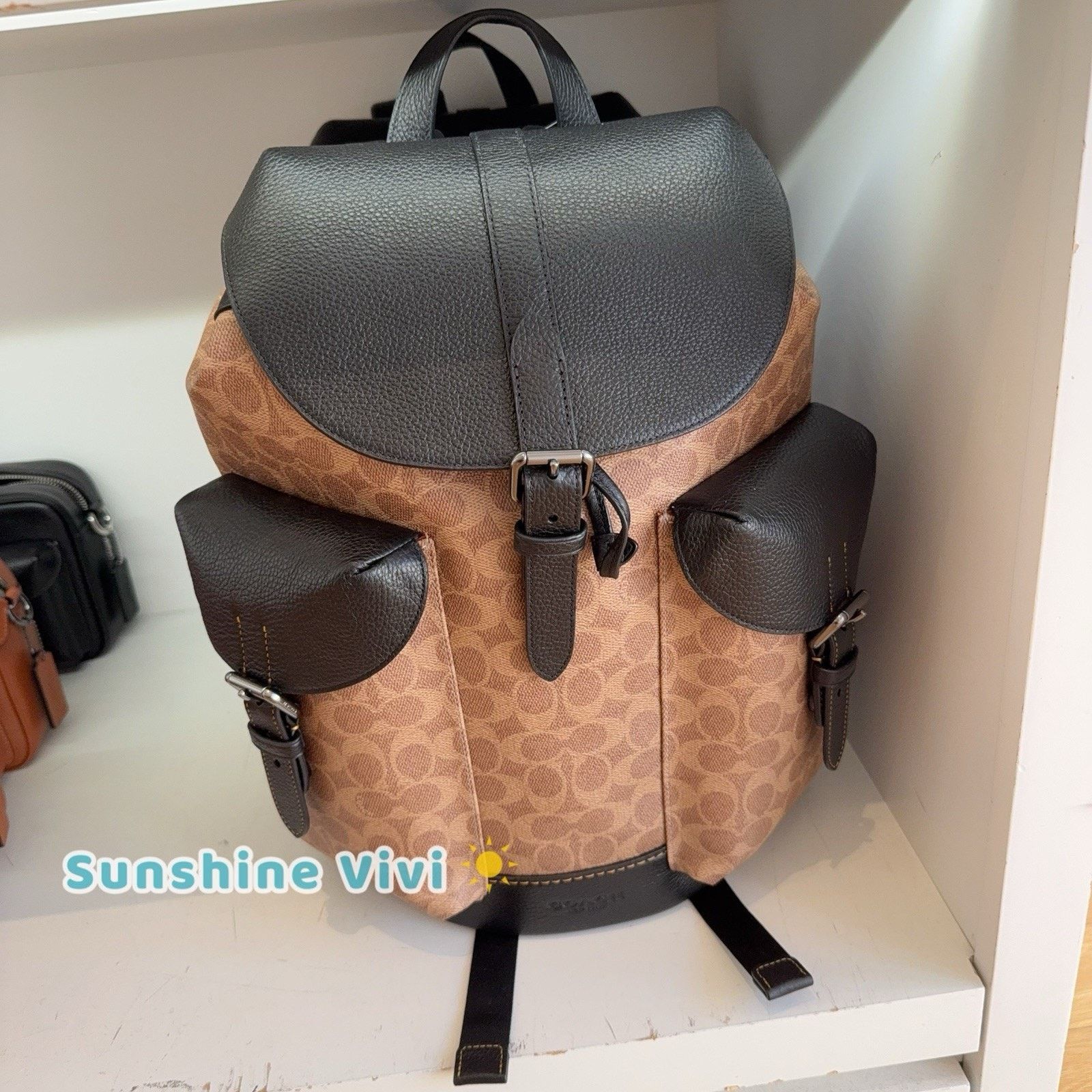 Coach NWT Coach CW211 Warner Tan Large Backpack QB/Tan/Black Size ONE SIZE - 1 Thumbnail