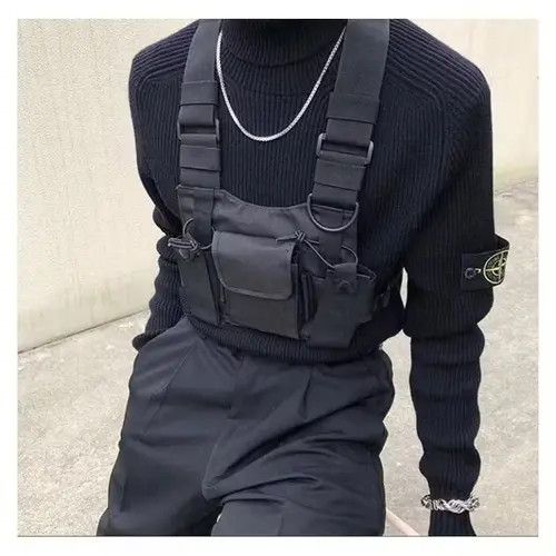 Other Adjustable Black Vest Hip Hop Streetwear Size ONE SIZE - 4 Thumbnail