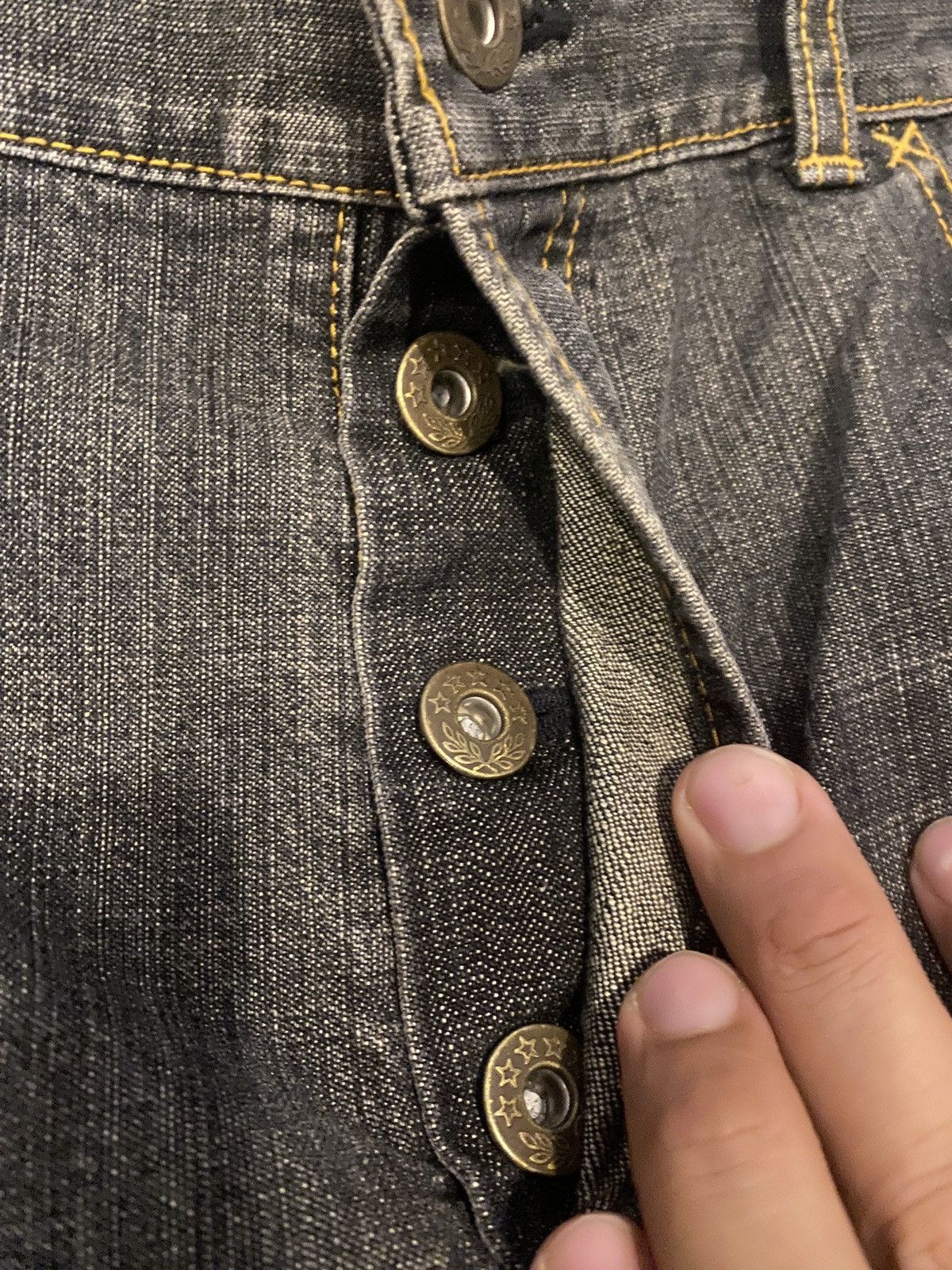If Six Was Nine SHAPEL MADE IN JAPAN RARE DESIGN DISTRESSED DENIM JEANS Size US 37 - 5 Thumbnail