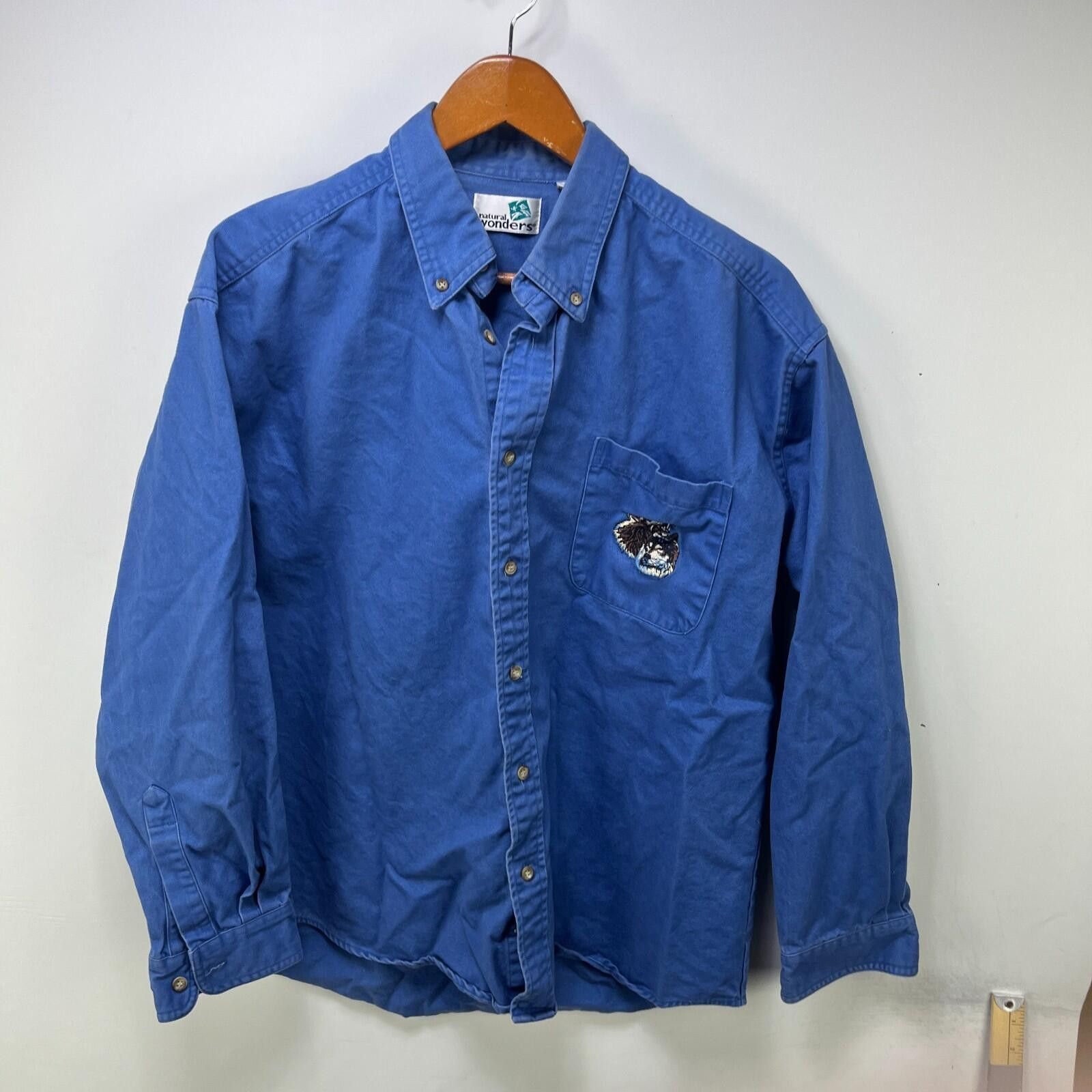 Vintage Vintage 90s Wolf Animal Nature Button Up Shirt Medium Size US M / EU 48-50 / 2 - 10 Thumbnail