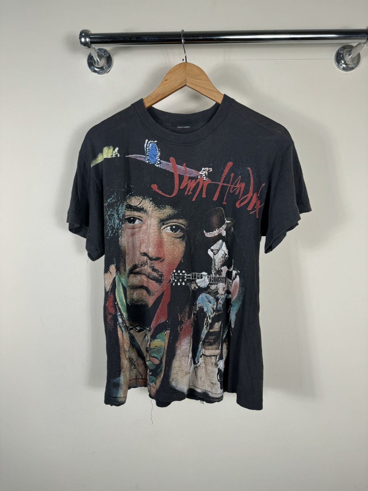 Band Tees 90s Jimi Hendrix All Over Print Band T Shirt Very Rare Size US M / EU 48-50 / 2 - 1 Thumbnail