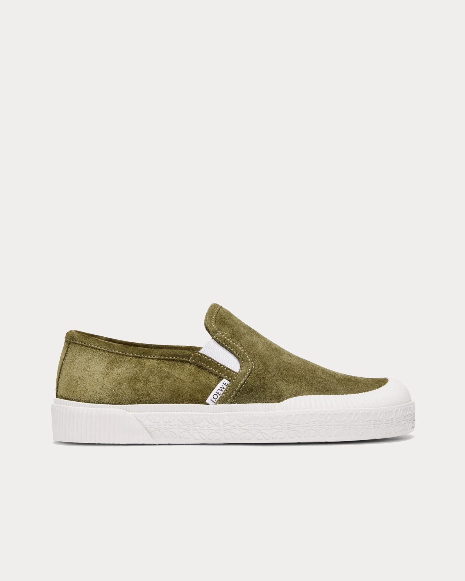 Loewe o1in1g0526 Terra Suede Olive Slip On Sneakers in Suede Green Size US 8 / EU 41 - 1 Thumbnail