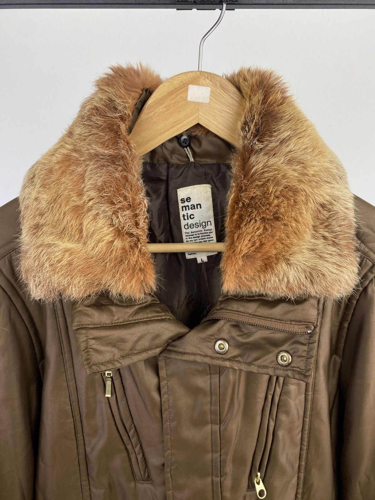 Japanese Brand 2000’s semanticdesign Fur Trimmed Collar Nylon Jacket Size US L / EU 52-54 / 3 - 11 Thumbnail