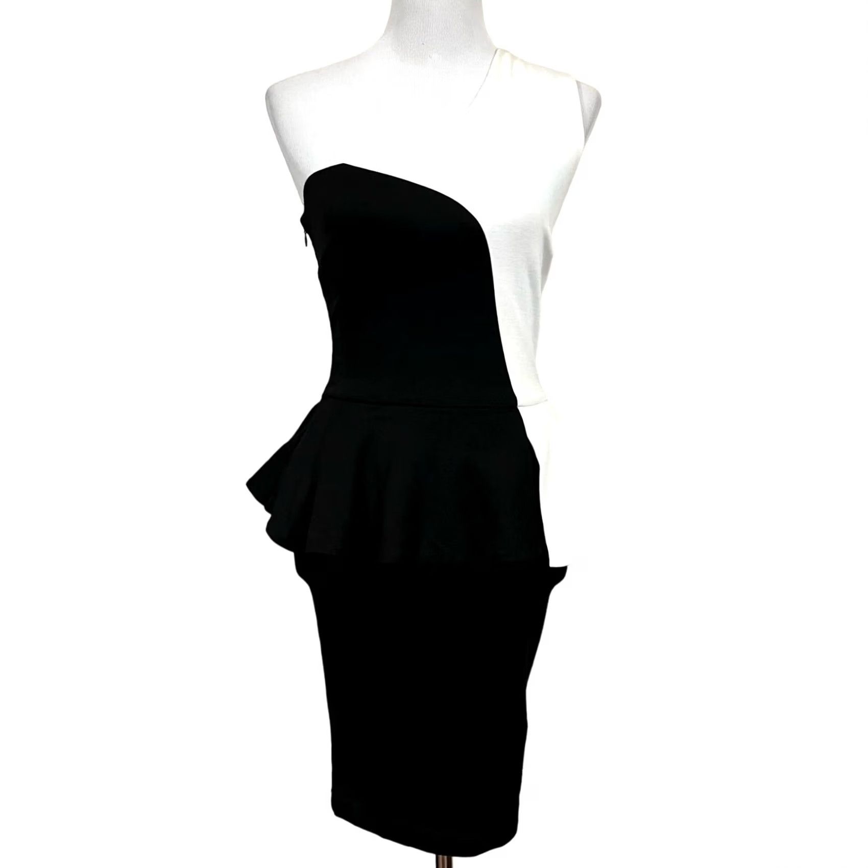 Vintage VINTAGE Torn by Ronny Kobo One Shoulder Dress Black White Knit S Womens Size S / US 4 / IT 40 - 2 Thumbnail