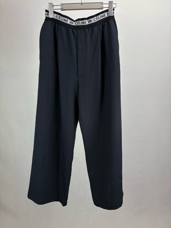 Celine Celine Logo Waistband Virgin Wool Pants Size 34 Size 24" / US 00 / IT 34 - 1 Thumbnail